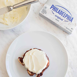 Red Velvet Bagel Bread Pudding with Philly Cream Cheese Schmear
