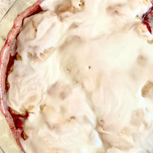 Bake Club: Frosted Strawberry Shortcake Cobbler