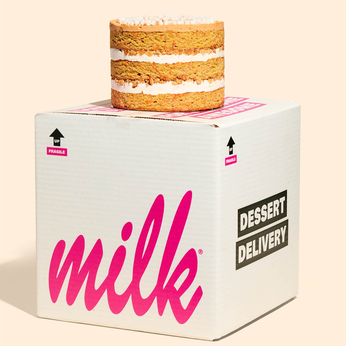 Carrot Crackle Marshmallow Cake