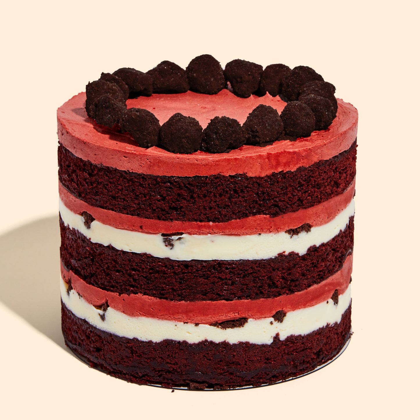 6" Red Velvet Cheesecake Cake Side 