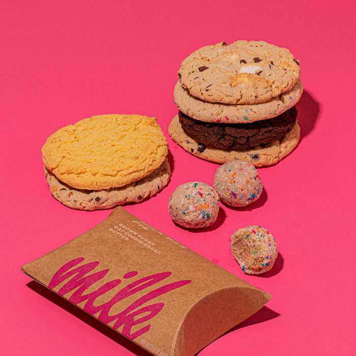 Stacked Assorted Cookies, B'day Truffles and Milk Bar Pie Slice Animated