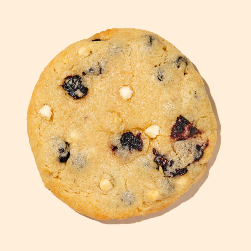 overhead of the blueberry & cream cookie
