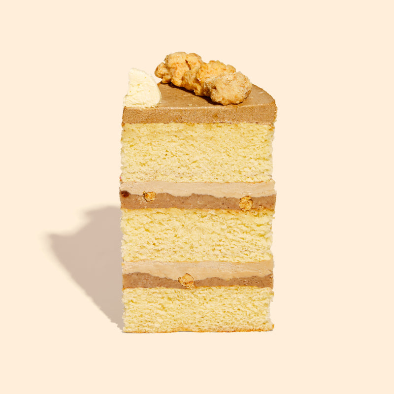 Side view of the layers in a Pancake Cake slice
