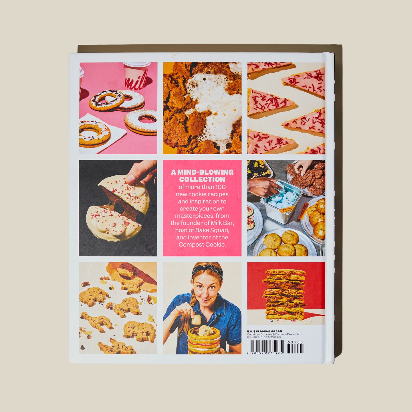 Back cover of All About Cookies cookbook.
