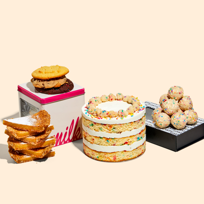 6" Birthday Cake, Milk Bar Pie, Assorted Cookie Tin and Birthday Truffle Dozen Box
