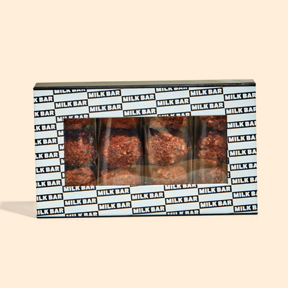 Chocolate B'Day Truffle Dozen Box with individual 3-packs inside.