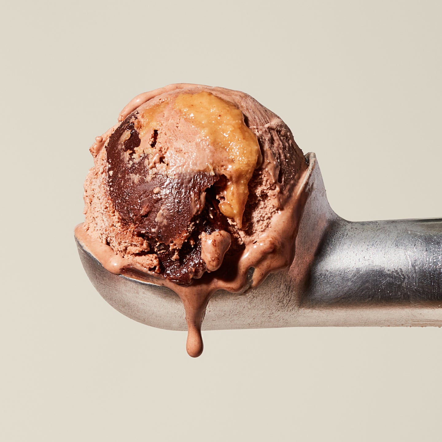  shot of a scoop of PB Chocolate Cookie Crush ice cream.
